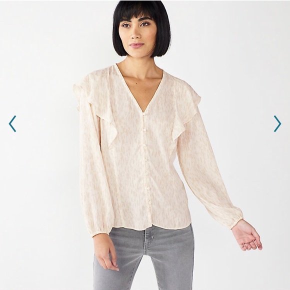 Nine West Tops - Nine West Flutter Long Sleeve Blouse, 1X